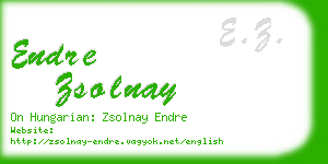 endre zsolnay business card